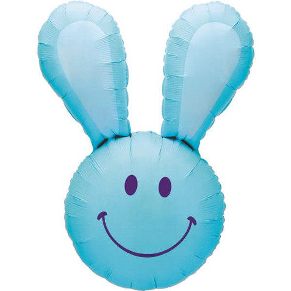 Grabo 37 inch Blue Smiling Bunny Foil Balloon_15355B-P