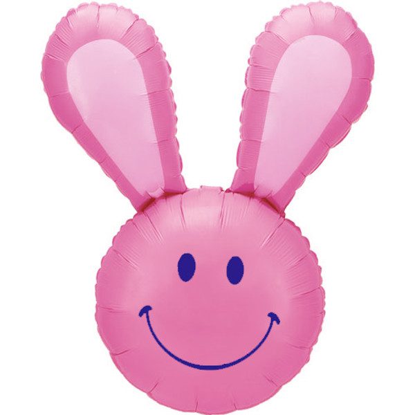 Grabo 37 inch Pink Smiling Bunny Foil Balloon_15355P