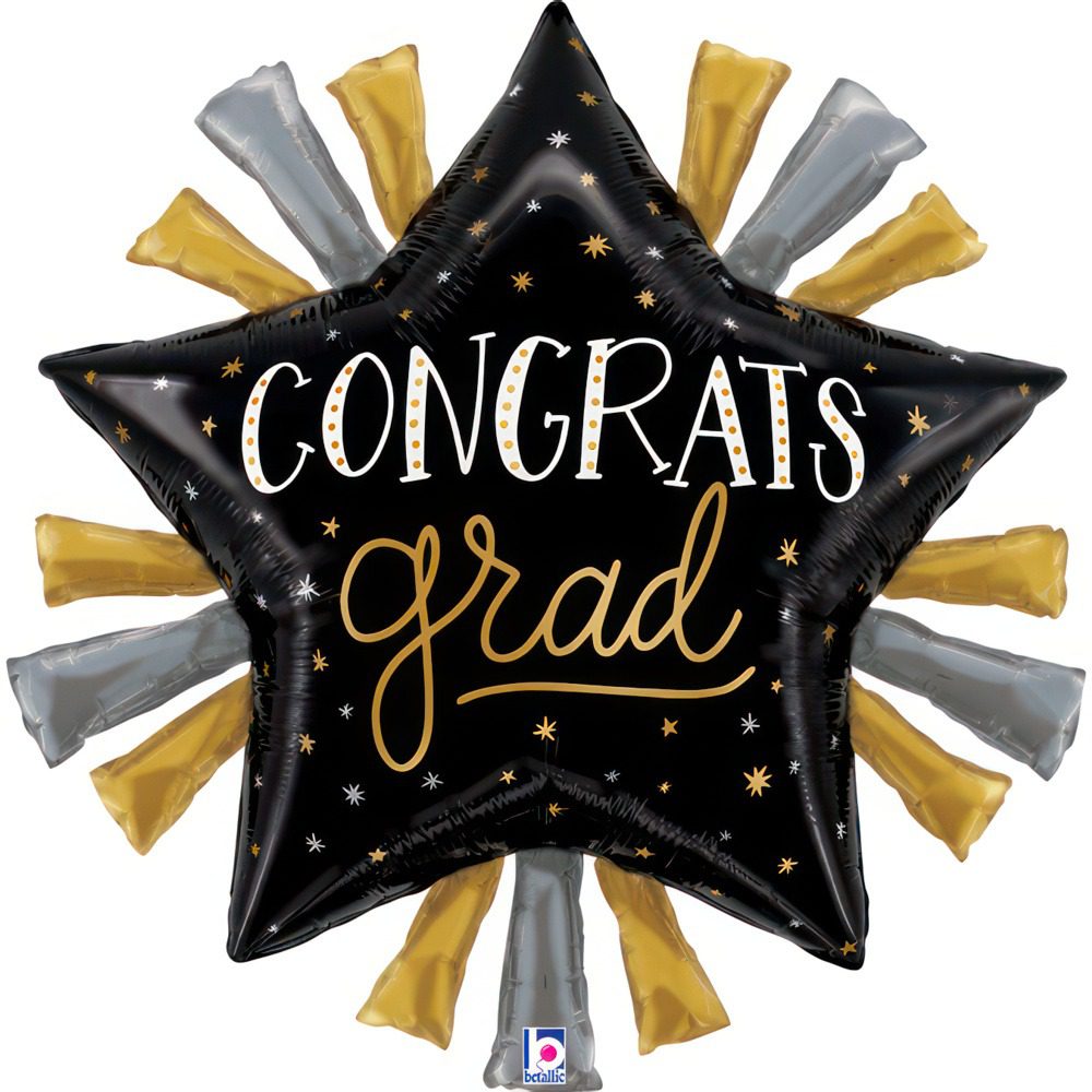 Grabo 37 inch Satin Metallic Graduation Star Foil Balloon_25350-satin-metallic-grad-star-side1-b