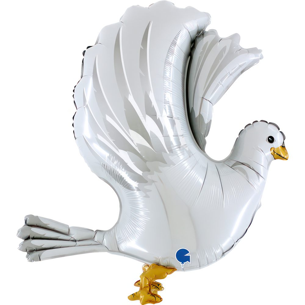 Grabo 37 inch White 3D Dove Foil Balloon+73020-dove-3d-pos1-b