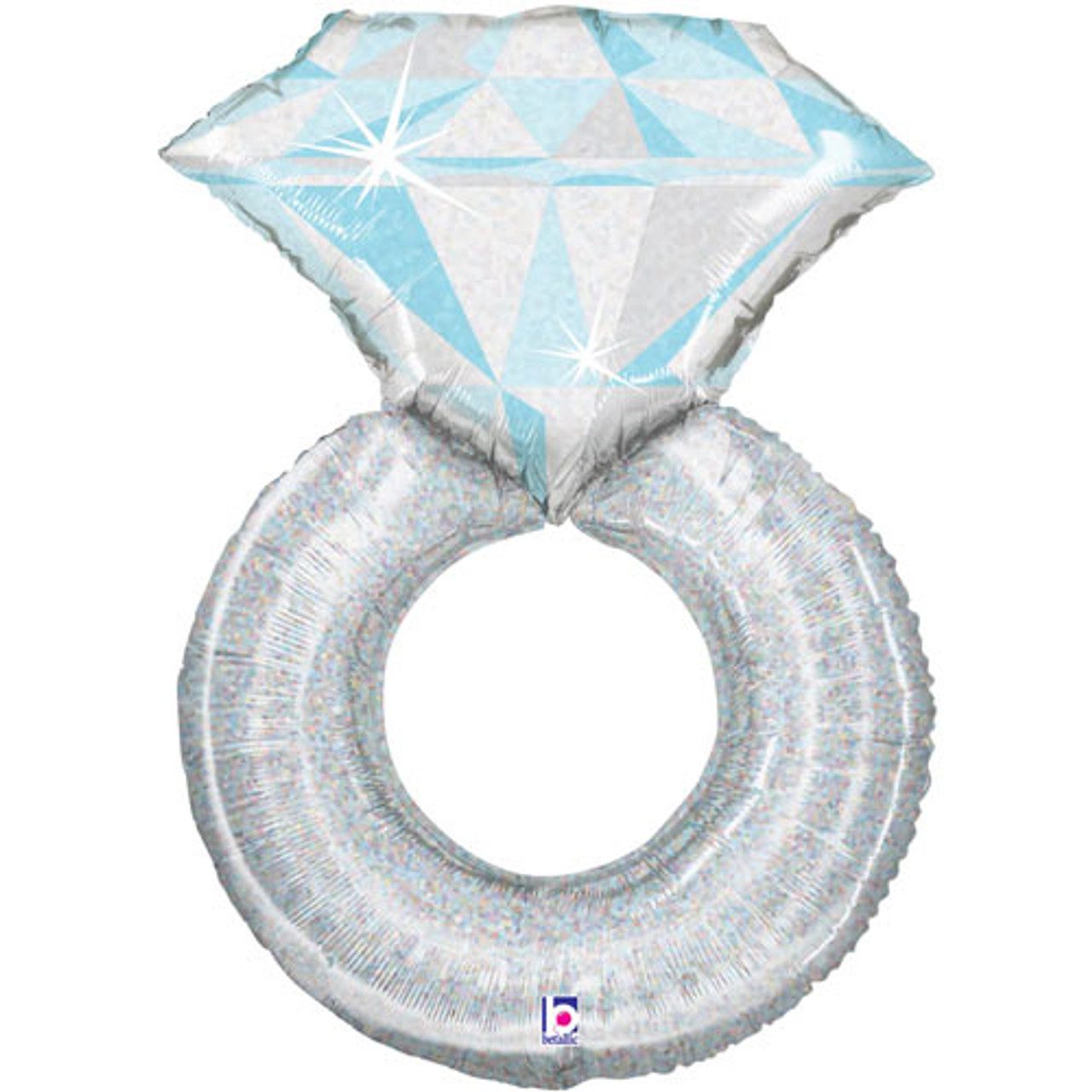 Grabo 38 inch Platinum Wedding Ring Foil Balloon