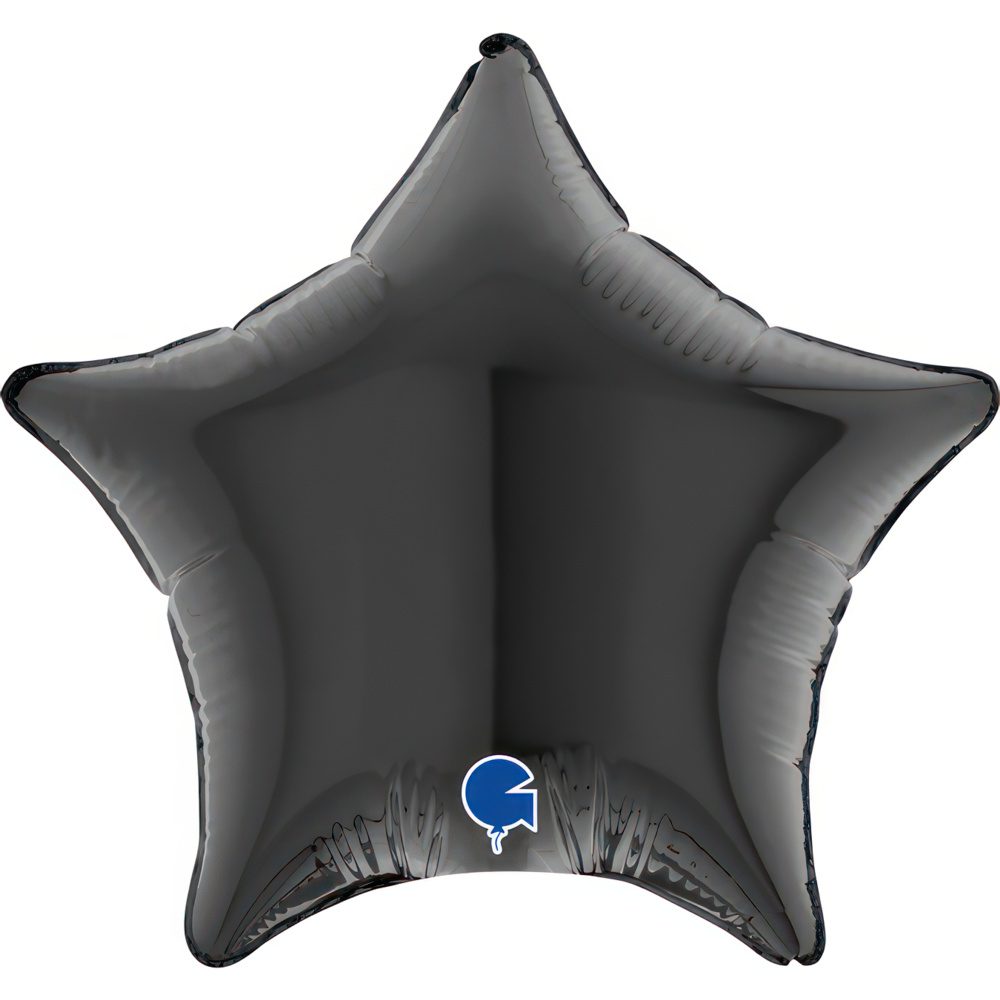 Grabo 4 inch Black Star Mini Foil Balloon (Air-Filled)_04204k-star-04inc-black-b