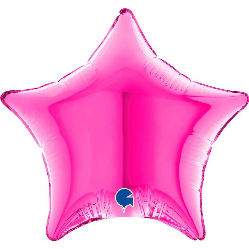 Grabo 4 inch Magenta Star Mini Foil Balloon (Air-Filled)_04214m-star-04inc-magenta-b