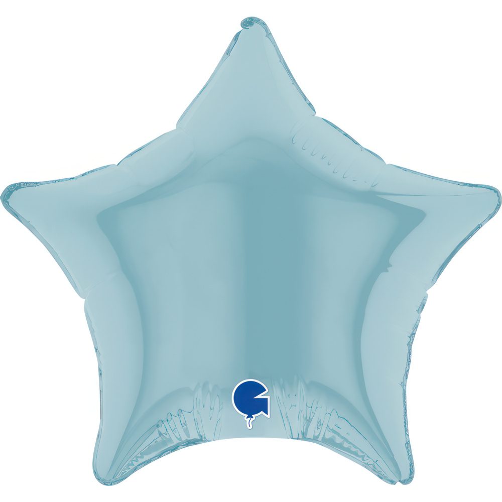 Grabo 4 inch Pastel Blue Star Mini Foil Balloon (Air-Filled)_04221pb-star-04inc-pastel-blue-b