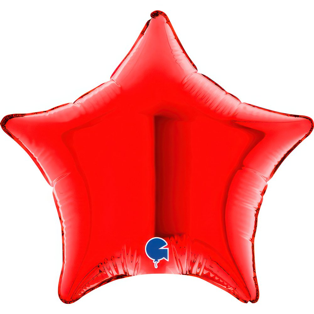 Grabo 4 inch Red Star Mini Foil Balloon (Air-Filled)_04208r-star-04inc-red-b