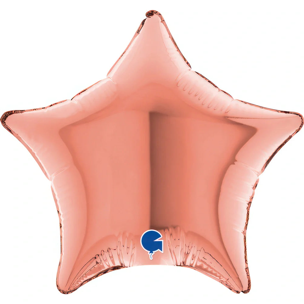 Grabo 4 inch Rose Gold Star Mini Foil Balloon (Air-Filled)_04223rg-star-04inc-rose-gold-b