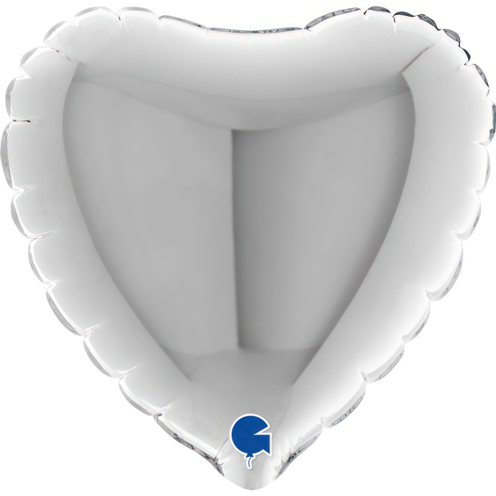 Grabo 4 inch Silver Heart Mini Foil Balloon (Air-Filled)_04009s-heart-04inc-silver-b
