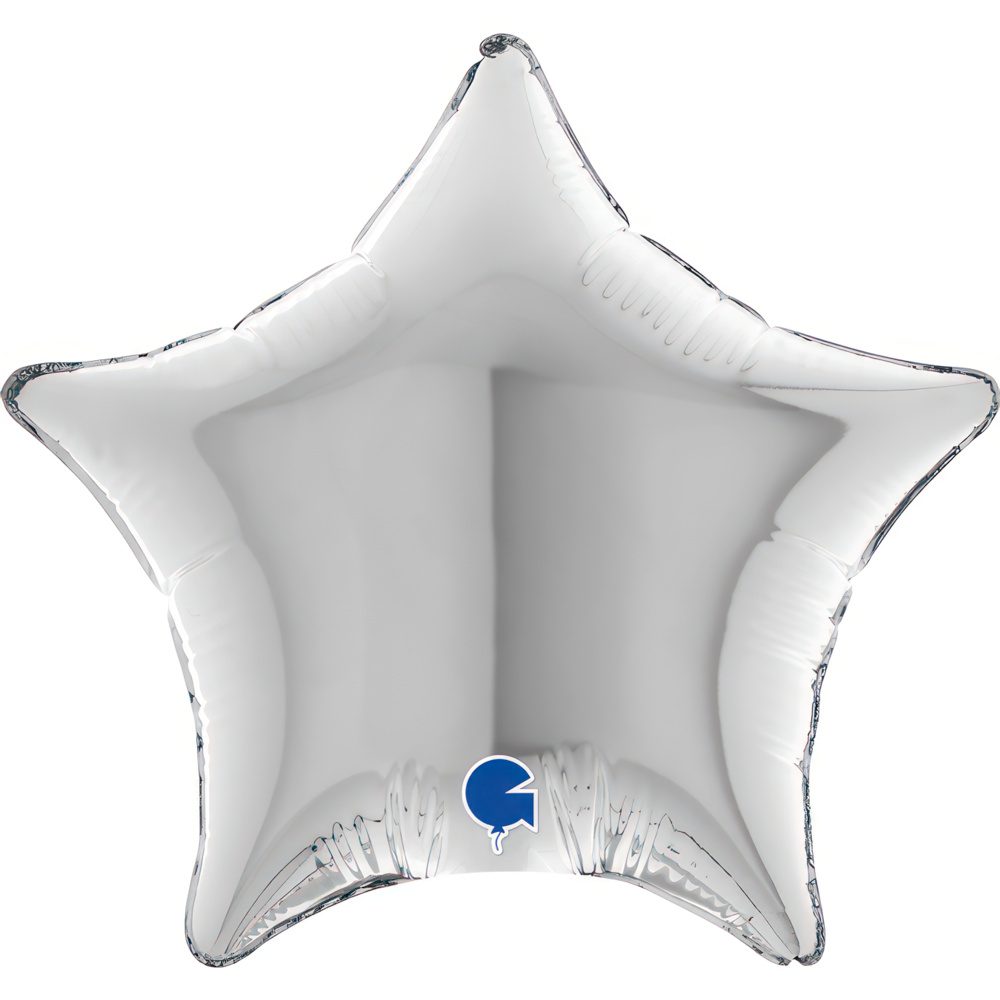 Grabo 4 inch Silver Star Mini Foil Balloon (Air-Filled)_04209s-star-04inc-silver-b