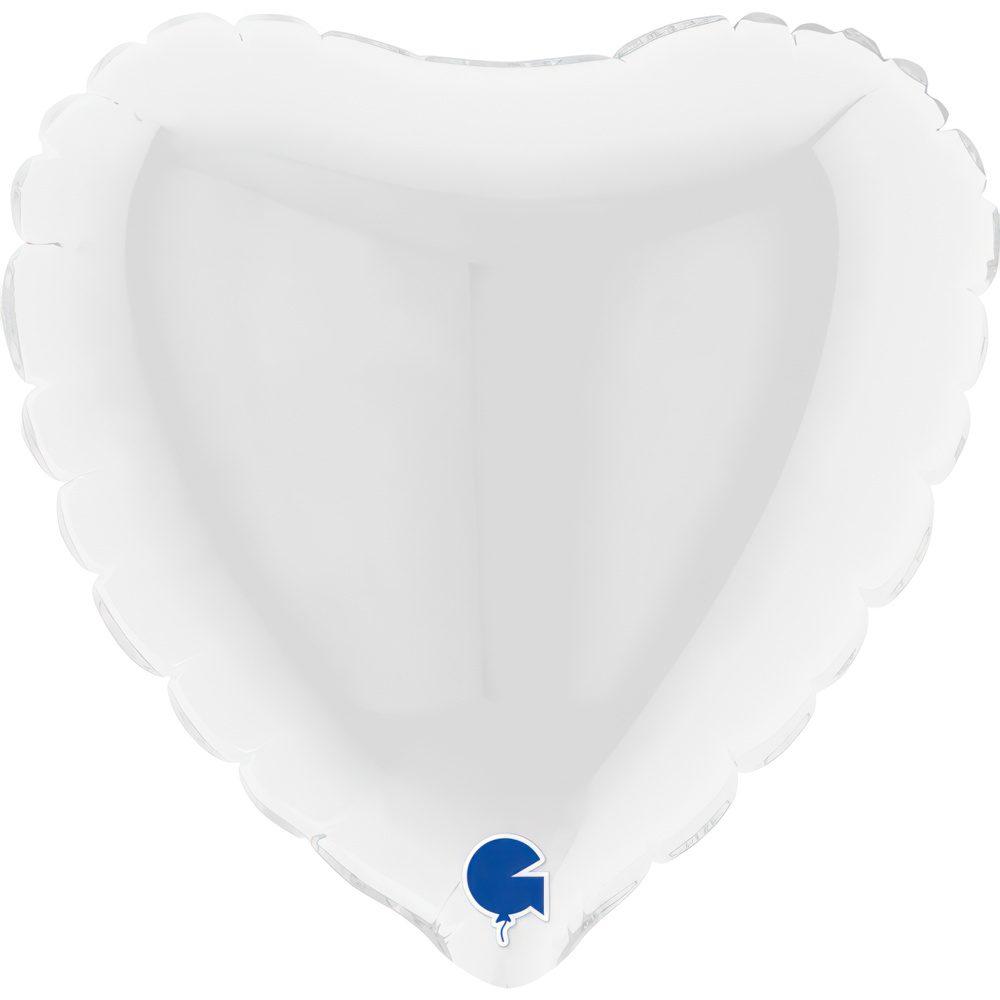 Grabo 4 inch White Heart Mini Foil Balloon (Air-Filled)_04018wh-heart-04inc-white-b