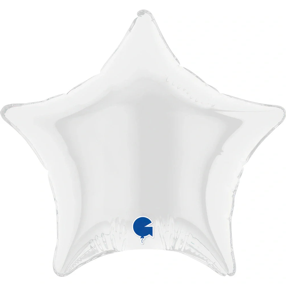 Grabo 4 inch White Star Mini Foil Balloon (Air-Filled)_04218wh-star-04inc-white-b