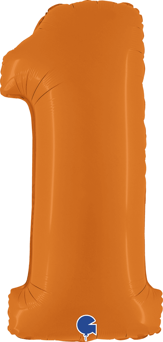 Grabo 40 inch Number 1 Matte Orange Foil Balloon 400100MO