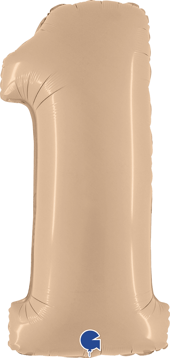 Grabo 40 inch Number 1 Satin Nude Foil Balloon 400100SNU