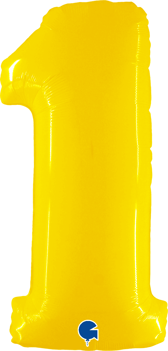 Grabo 40 inch Number 1 Shiny Yellow Foil Balloon 941WY