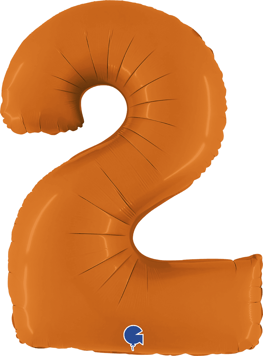 Grabo 40 inch Number 2 Matte Orange Foil Balloon 400200MO