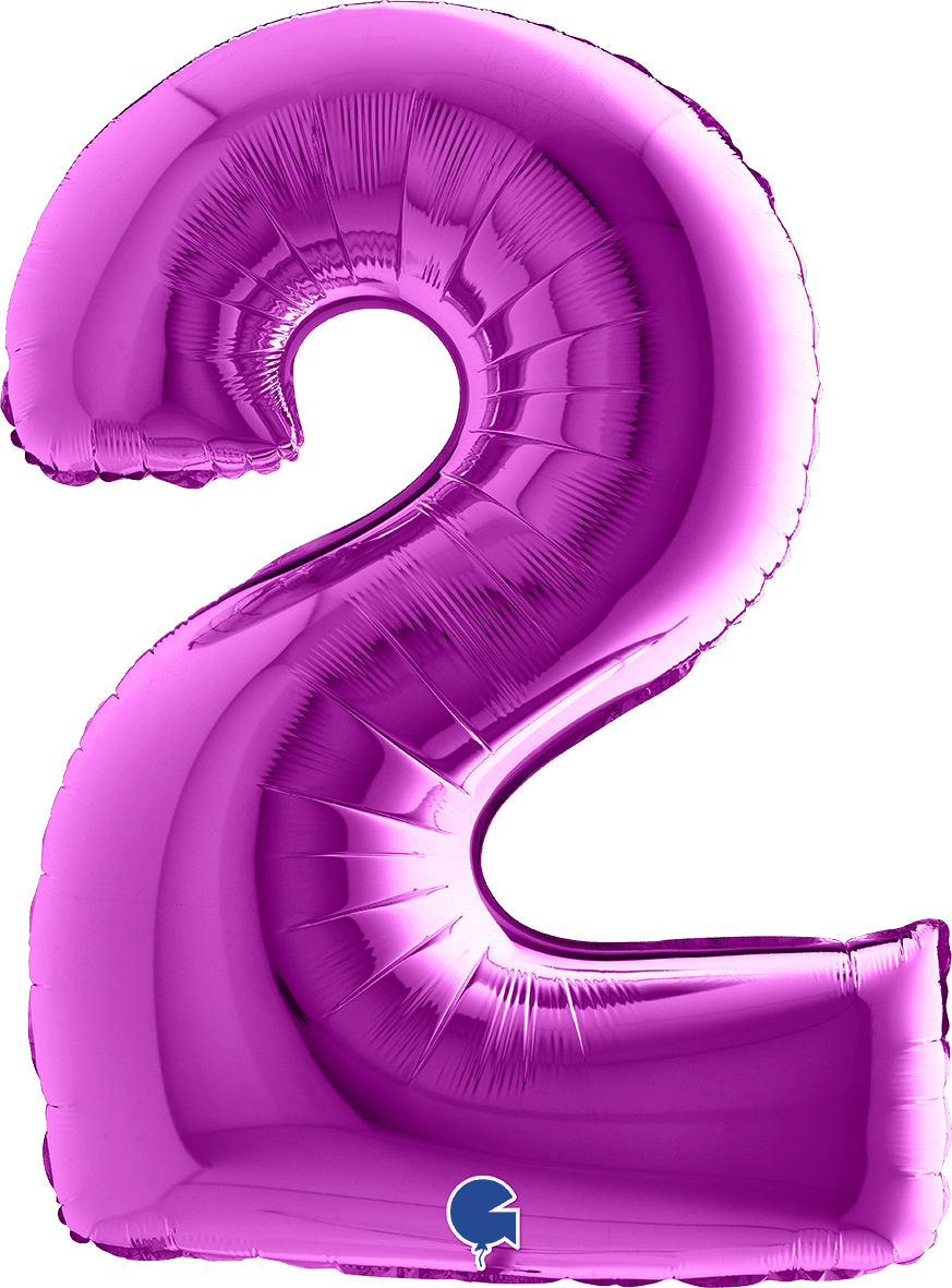 Grabo 40 inch Number 2 Purple Foil Balloon 052P