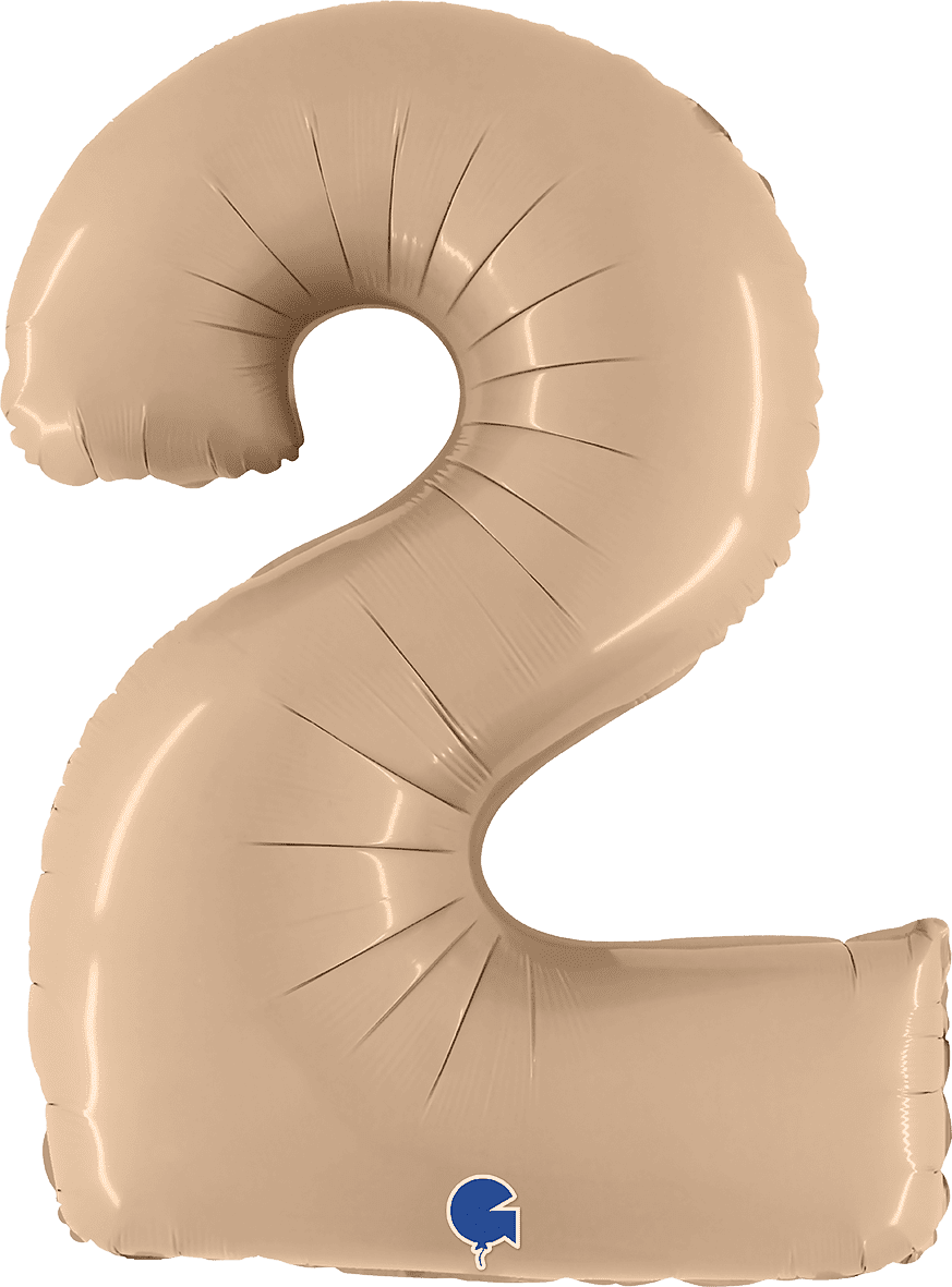 Grabo 40 inch Number 2 Satin Nude Foil Balloon 400200SNU