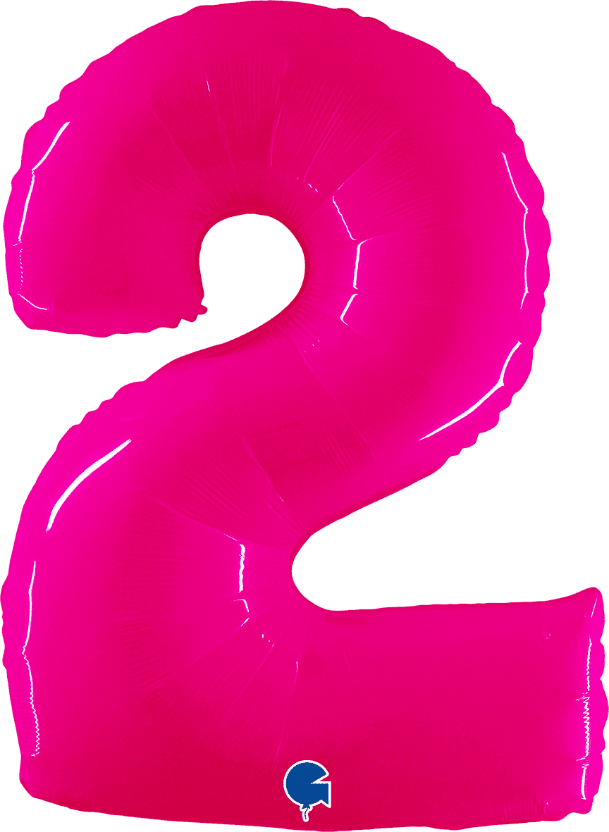 Grabo 40 inch Number 2 Shiny Pink Foil Balloon 922WSP