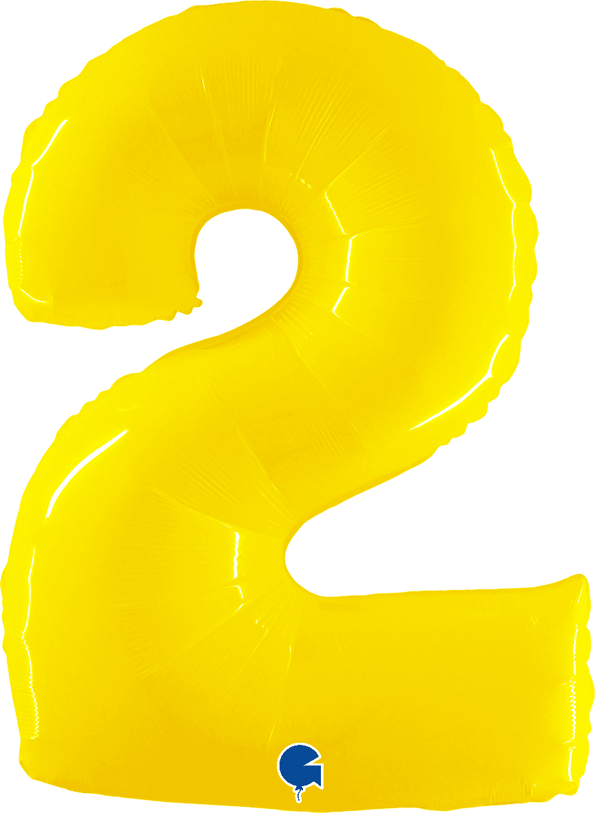Grabo 40 inch Number 2 Shiny Yellow Foil Balloon 942WY
