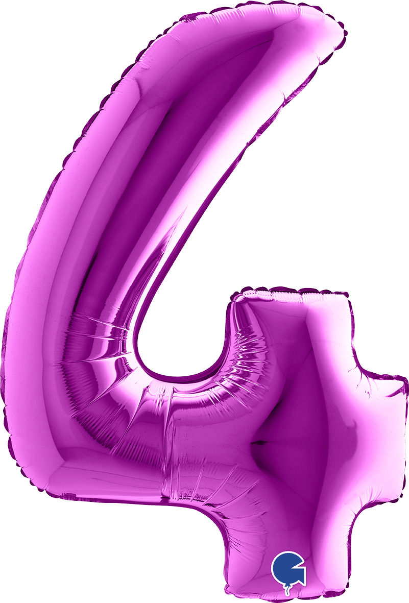 Grabo 40 inch Number 4 Purple Foil Balloon 054P