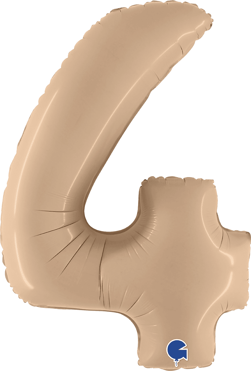 Grabo 40 inch Number 4 Satin Nude Foil Balloon 400400SNU