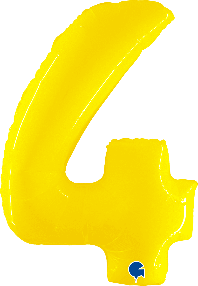 Grabo 40 inch Number 4 Shiny Yellow Foil Balloon 944WY