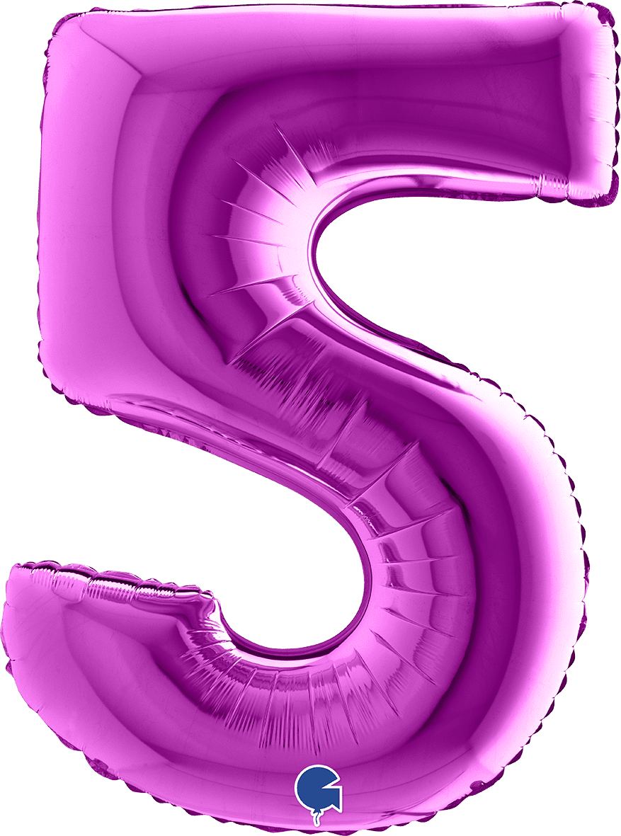 Grabo 40 inch Number 5 Purple Foil Balloon 055P
