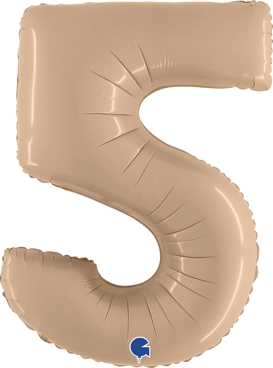 Grabo 40 inch Number 5 Satin Nude Foil Balloon 400500SNU
