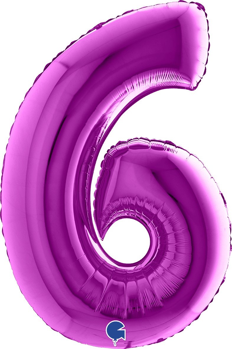 Grabo 40 inch Number 6 Purple Foil Balloon 056P