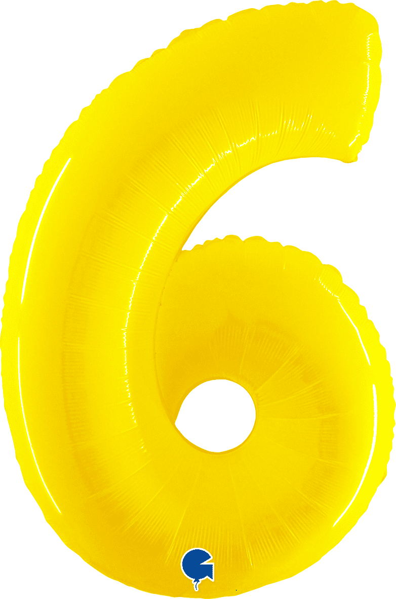 Grabo 40 inch Number 6 Shiny Yellow Foil Balloon 946WY