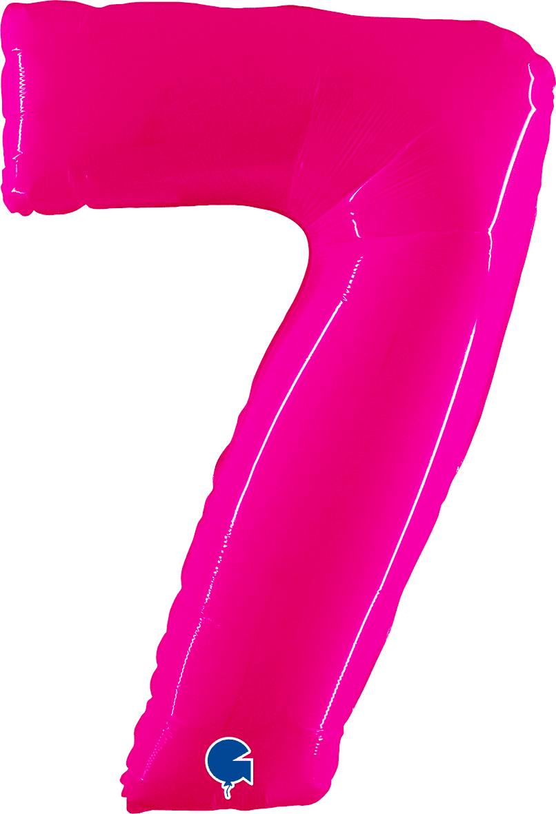 Grabo 40 inch Number 7 Shiny Pink Foil Balloon 927WSP
