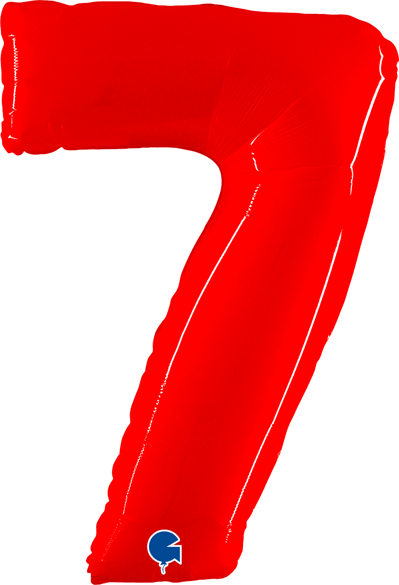Grabo 40 inch Number 7 Shiny Red Foil Balloon 917WR