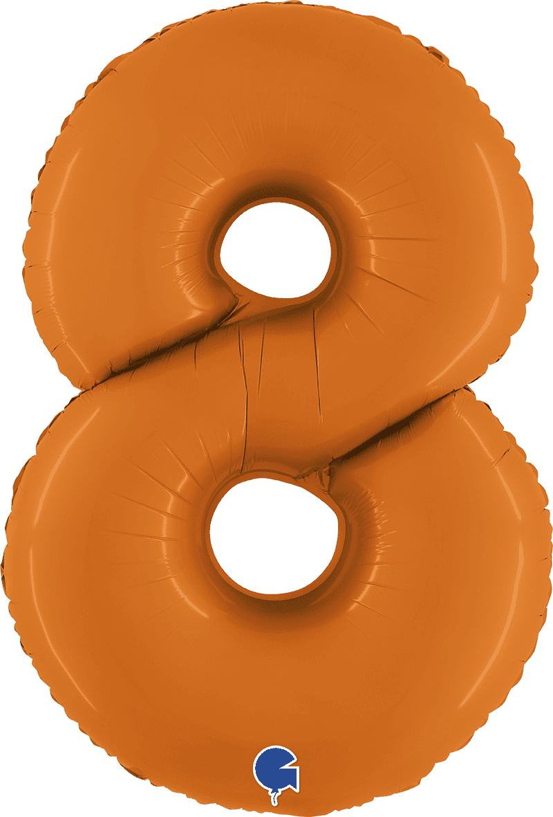 Grabo 40 inch Number 8 Matte Orange Foil Balloon 400800MO