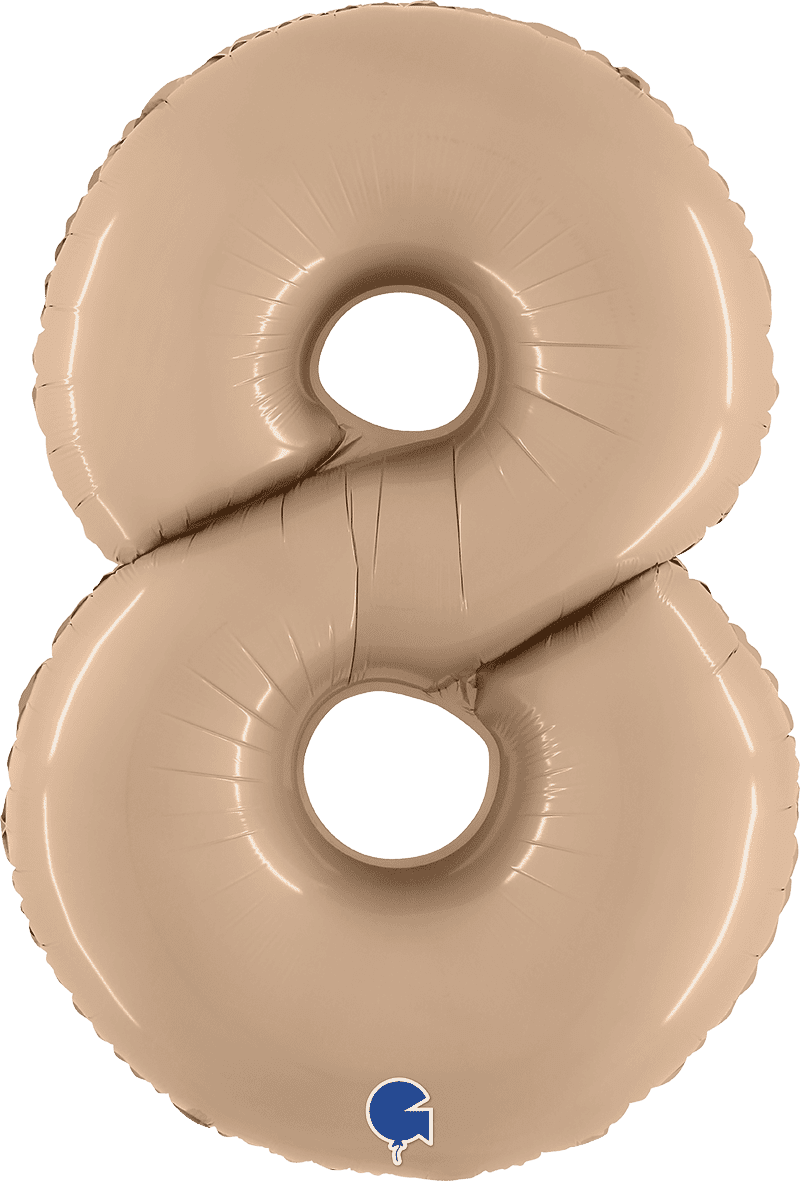 Grabo 40 inch Number 8 Satin Nude Foil Balloon 400800SNU