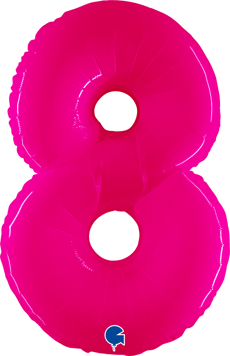 Grabo 40 inch Number 8 Shiny Pink Foil Balloon 928WSP