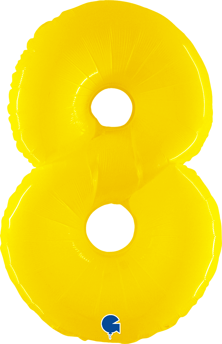 Grabo 40 inch Number 8 Shiny Yellow Foil Balloon 948WY