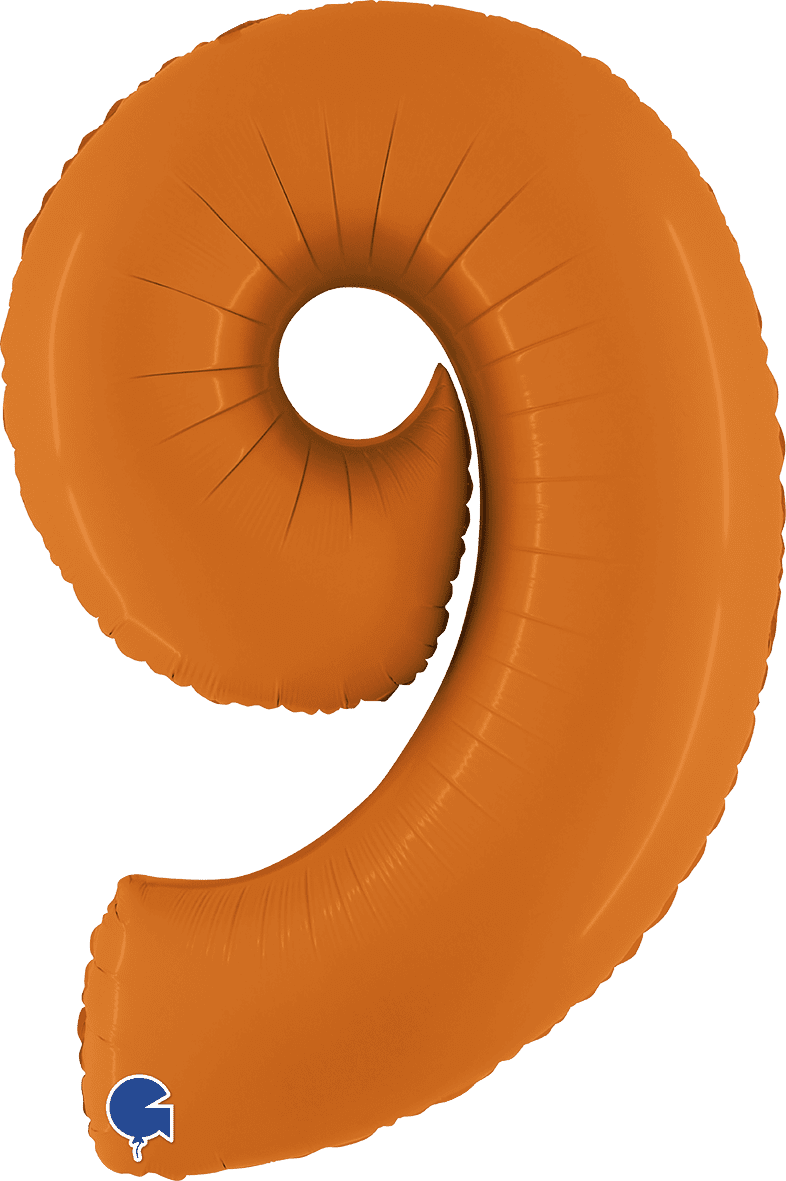Grabo 40 inch Number 9 Matte Orange Foil Balloon 400900MO