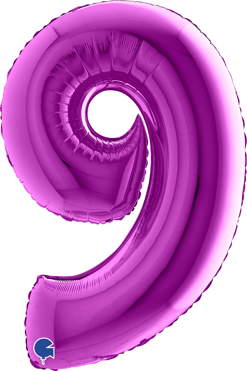 Grabo 40 inch Number 9 Purple Foil Balloon 059P