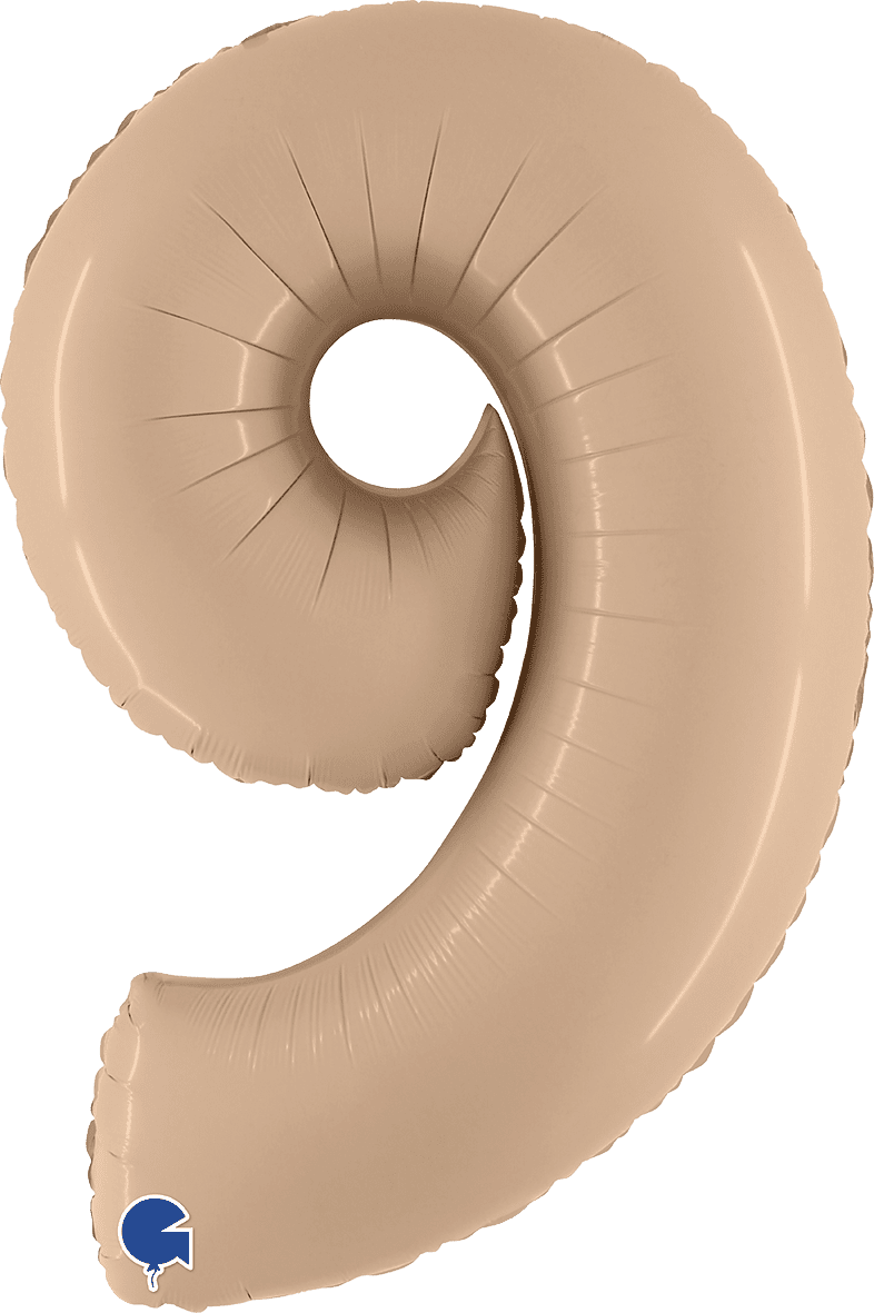Grabo 40 inch Number 9 Satin Nude Foil Balloon 400900SNU