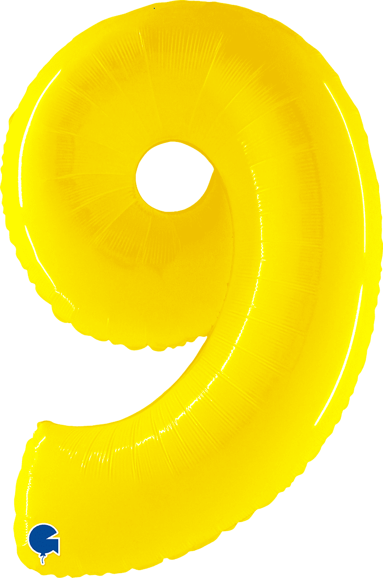 Grabo 40 inch Number 9 Shiny Yellow Foil Balloon 949WY
