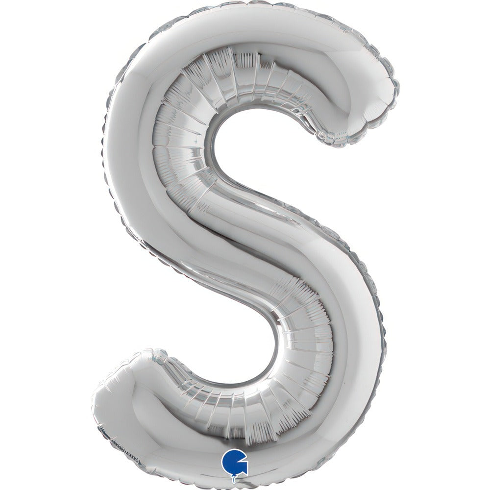 Grabo 40 inch Silver Letter S Foil Balloon_26389s-letter-s-silver-26inc-b