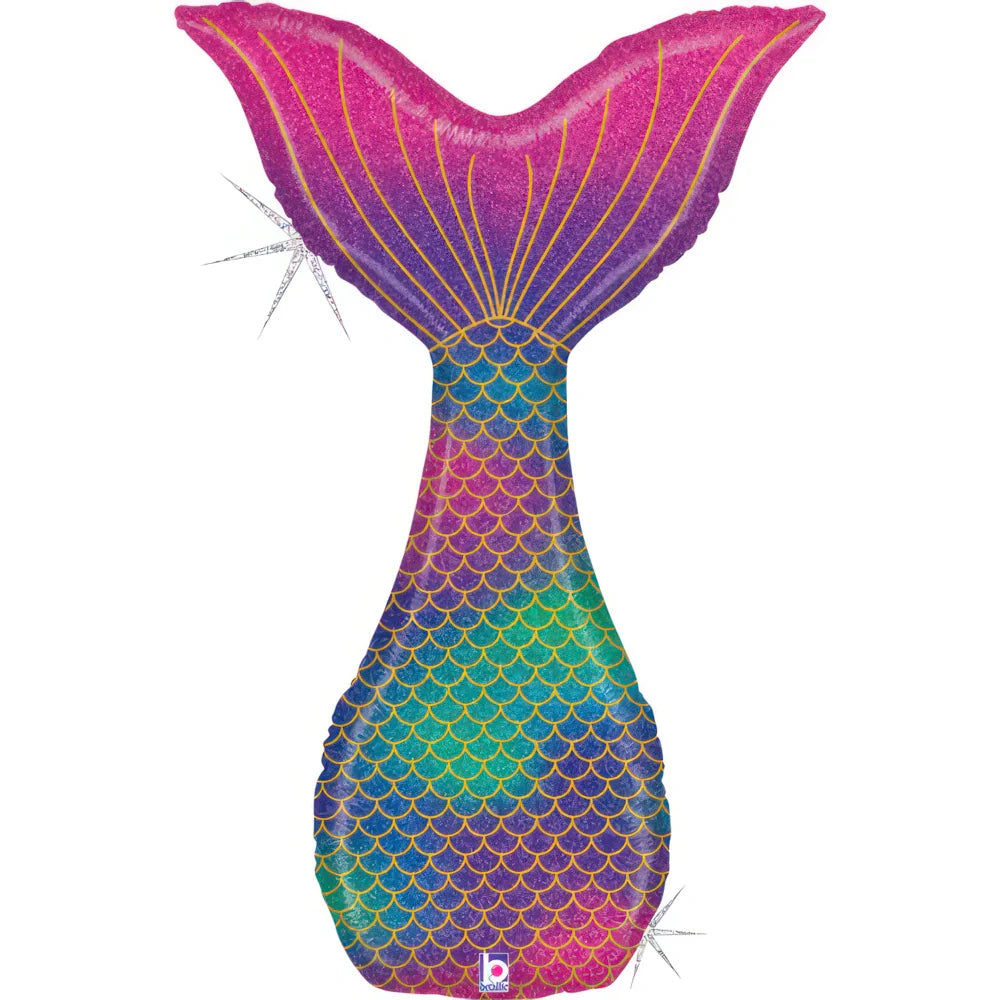 Grabo 42 inch Glitter Holographic Mermaid Tail Foil Balloon_35901gh-glitter-mermaid-tail-b.webp