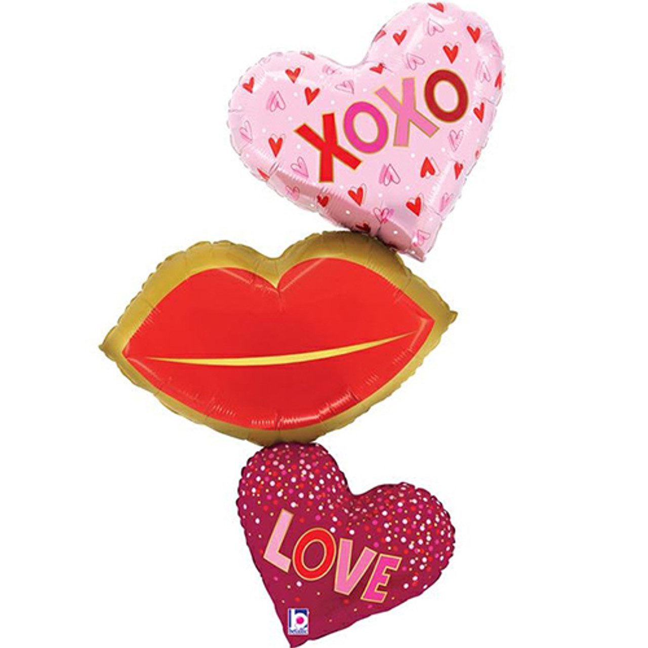 Grabo 50 inch Heart Lips & Love Trio Foil Balloons_25329-P