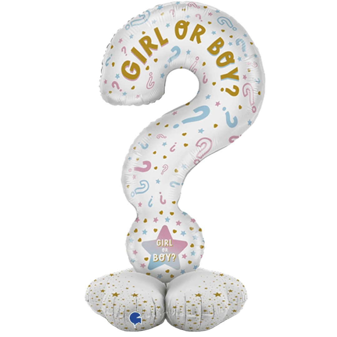 Grabo 65 inch Question Mark Gender Reveal Standup Foil Balloon