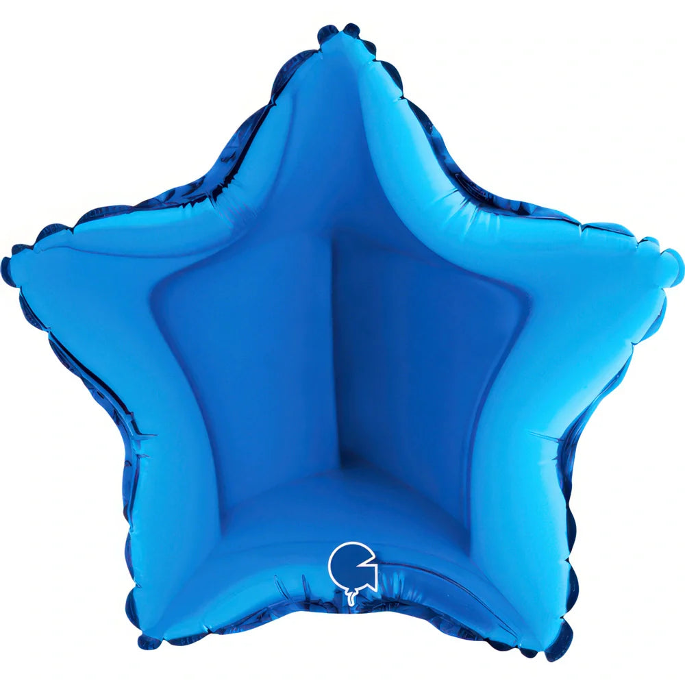Grabo 9 inch Blue Star Mini Foil Balloon (Air-Filled)_09200b-star-09inc-blue-b