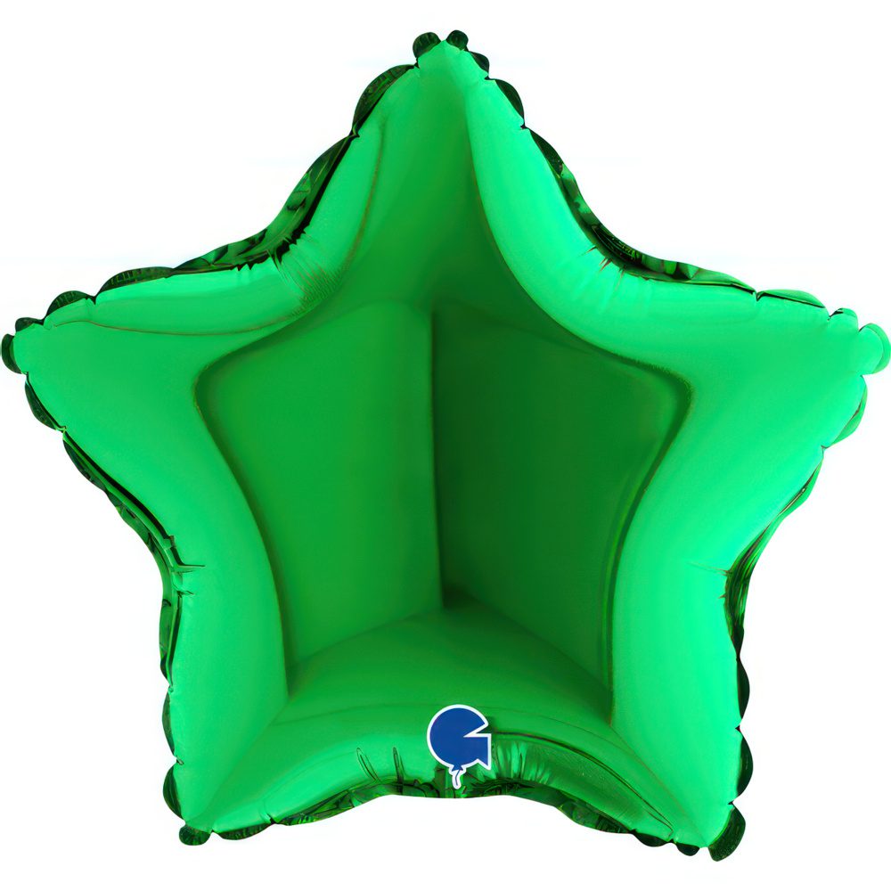 Grabo 9 inch Green Star Mini Foil Balloon (Air-Filled)_09220gr-star-09inc-green-b