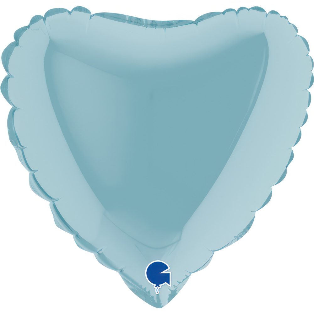 Grabo 9 inch Pastel Blue Heart Mini Foil Balloon (Air-Filled)_09021pb-heart-09inc-pastel-blue-b