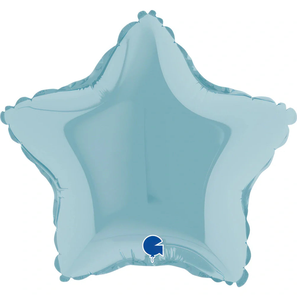 Grabo 9 inch Pastel Blue Star Mini Foil Balloon (Air-Filled)_09221pb-star-09inc-pastel-blue-b
