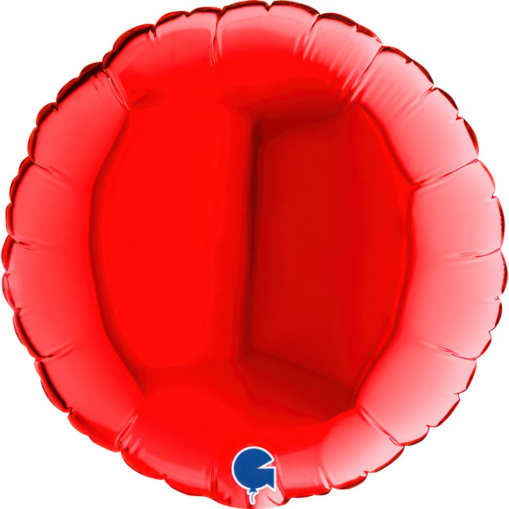 Grabo 4 inch Red Round Mini Foil Balloon (Air-Filled)_09108r-round-09inc-red-b