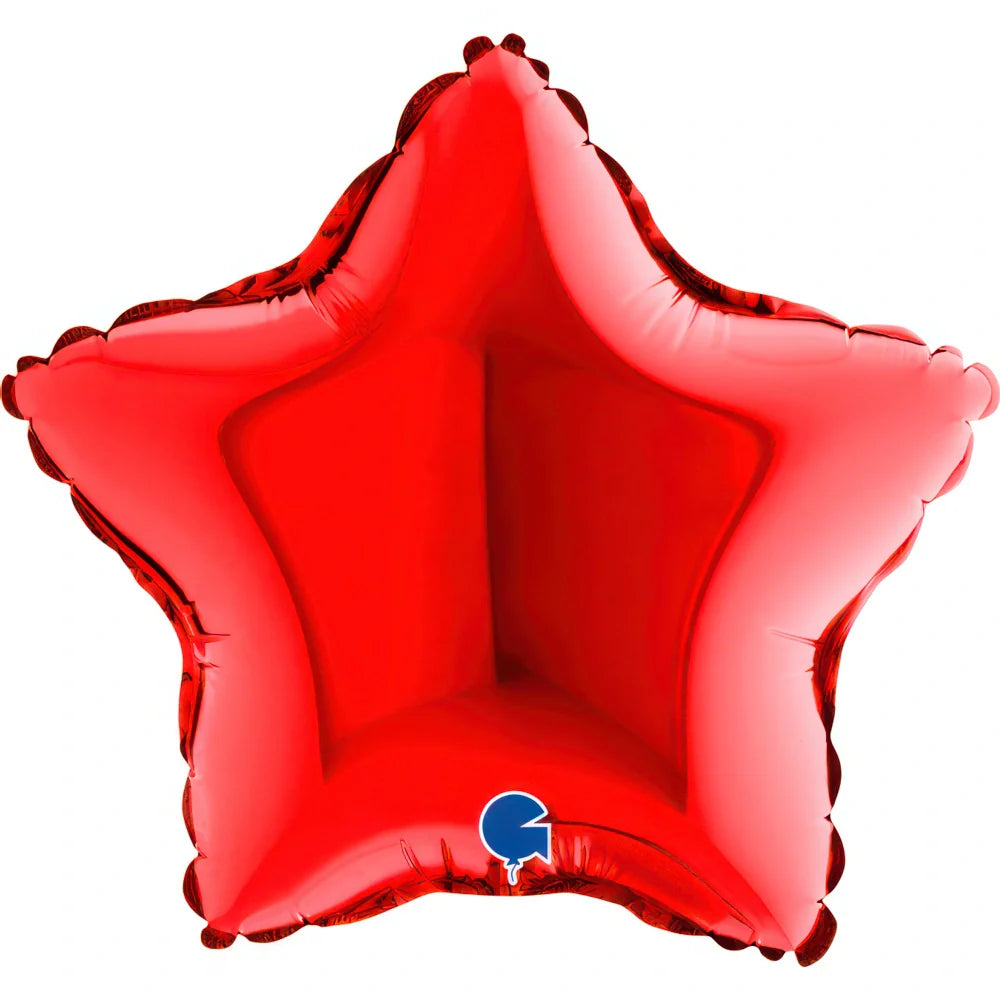 Grabo 9 inch Red Star Mini Foil Balloon (Air-Filled)_09208r-star-09inc-red-b