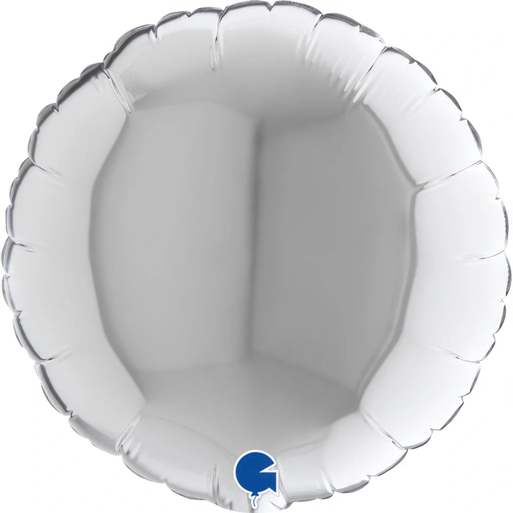 Grabo 4 inch Silver Round Mini Foil Balloon (Air-Filled)